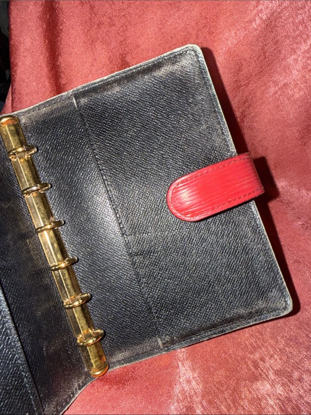 Louis Vuitton Red Epi Leather Agenda Cover with Snap